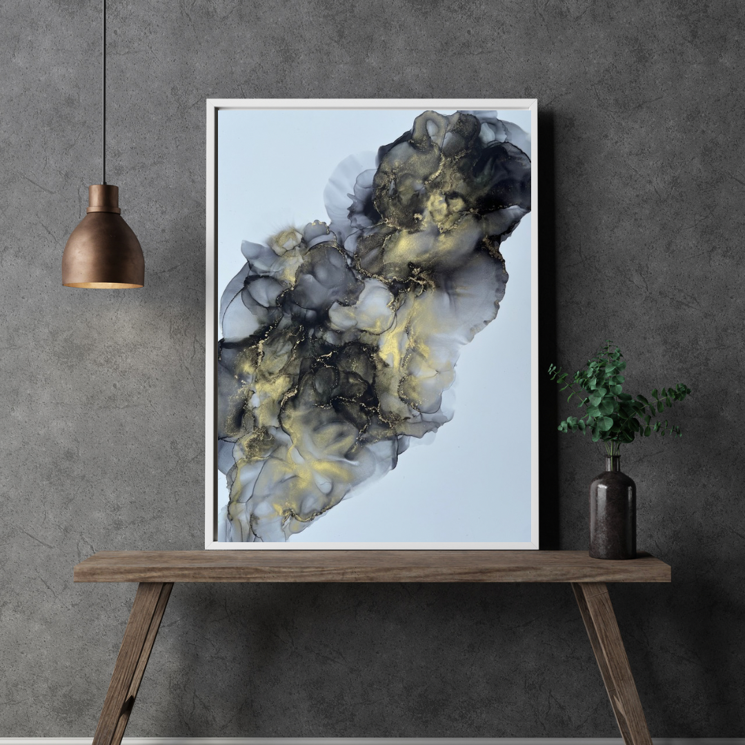 Schwarz Weiß Modern Mockup Bild Rahmen Zitat Instagram Beitrag